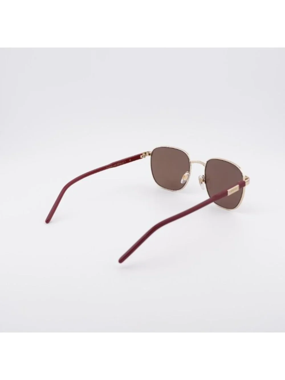 Gucci GG1799S 004 Sunglasses Gold/Burgundy Square Frame, Brown Lenses